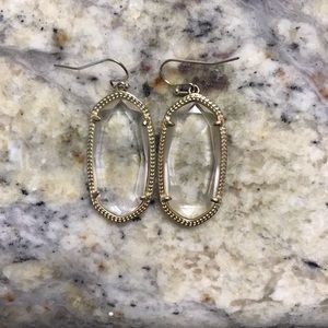 Kendra Scott Clear & Gold Crystal Elle Earrings